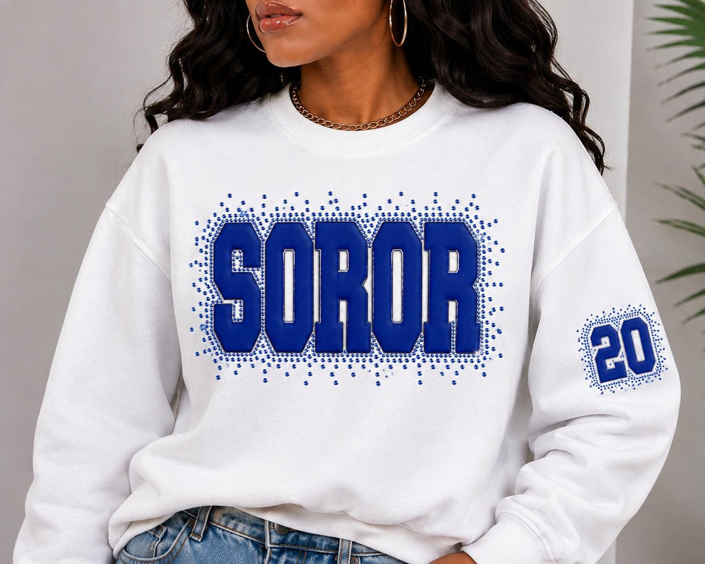 SOROR Puff-Rhinestone Sweatshirt