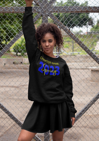 Glitter Crossing Sweatshirt Blue/Gold