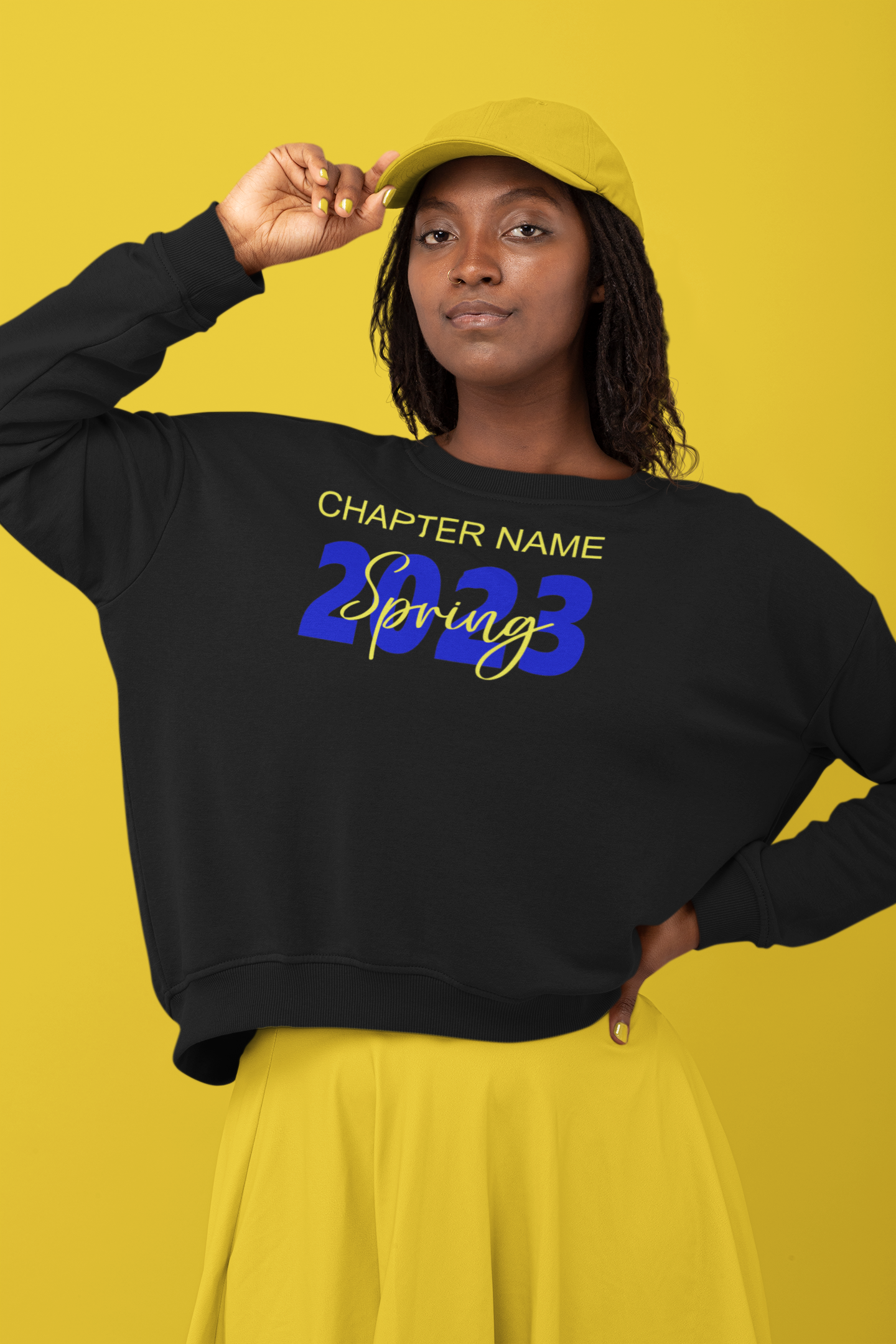 Glitter Crossing Sweatshirt Blue/Gold