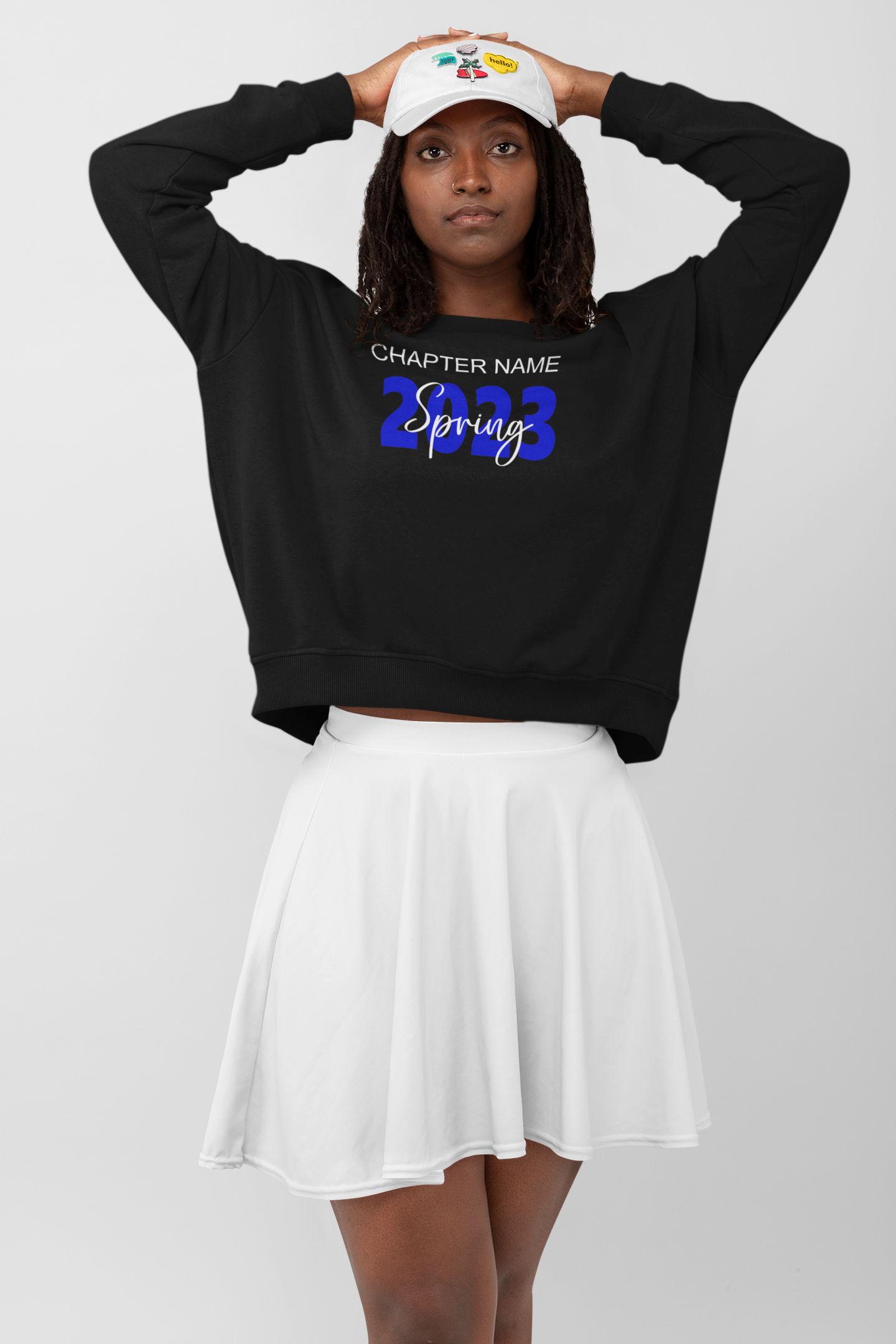 Glitter Crossing Sweatshirt Blue/White