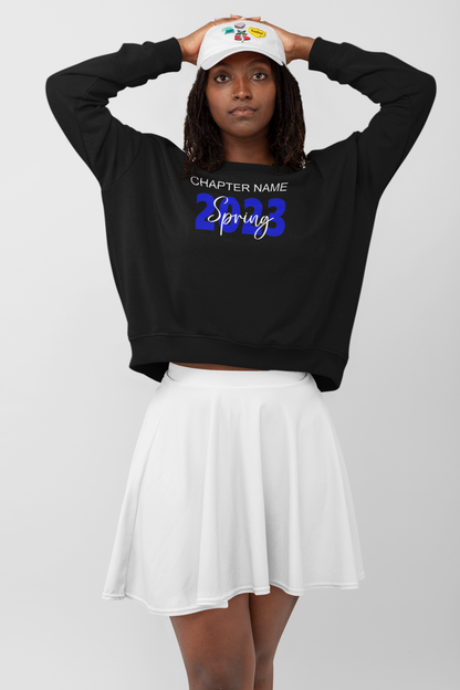 Glitter Crossing Sweatshirt Blue/White