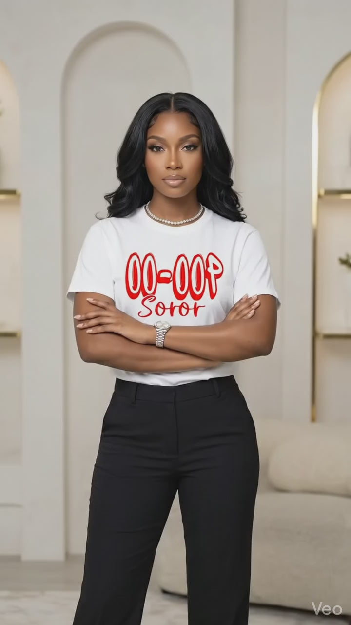 Oo-Oop Soror Classic Graphic Tee -White