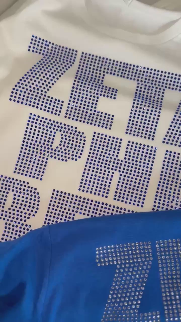 Zeta Rhinestone Tee Blue