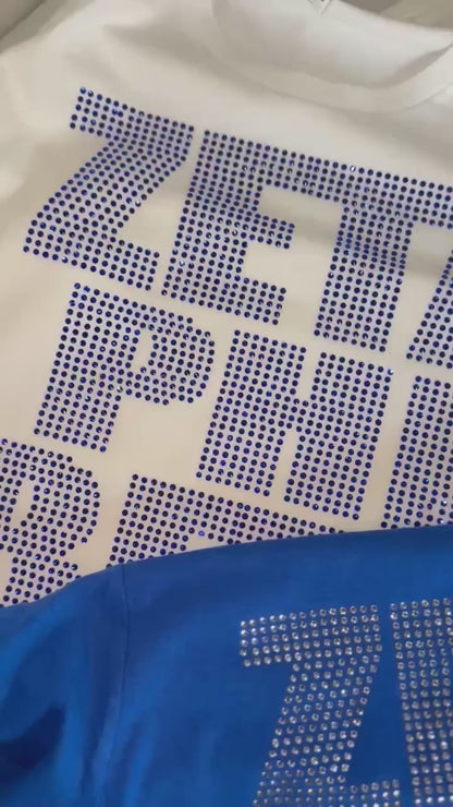 Zeta Rhinestone Tee Blue