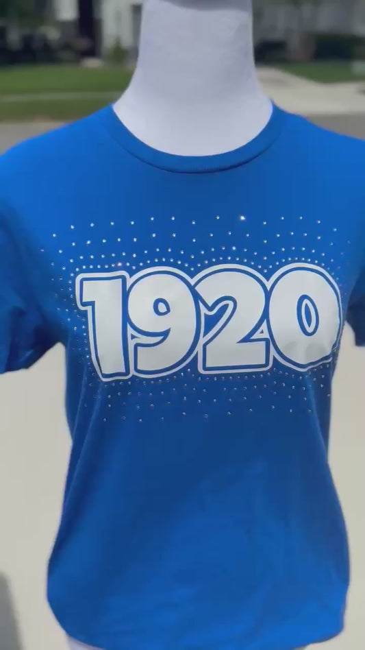 1920 Rhinestone Scatter Tee (BLUE)