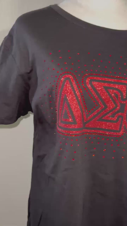 Delta Sigma Theta -Rhinestone Scatter (Black)