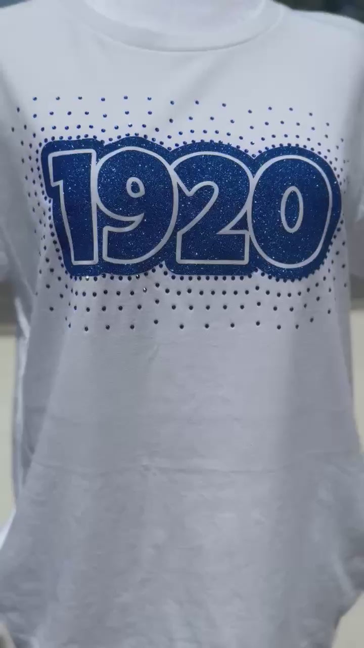 1920 Rhinestone Scatter Tee (WHITE)