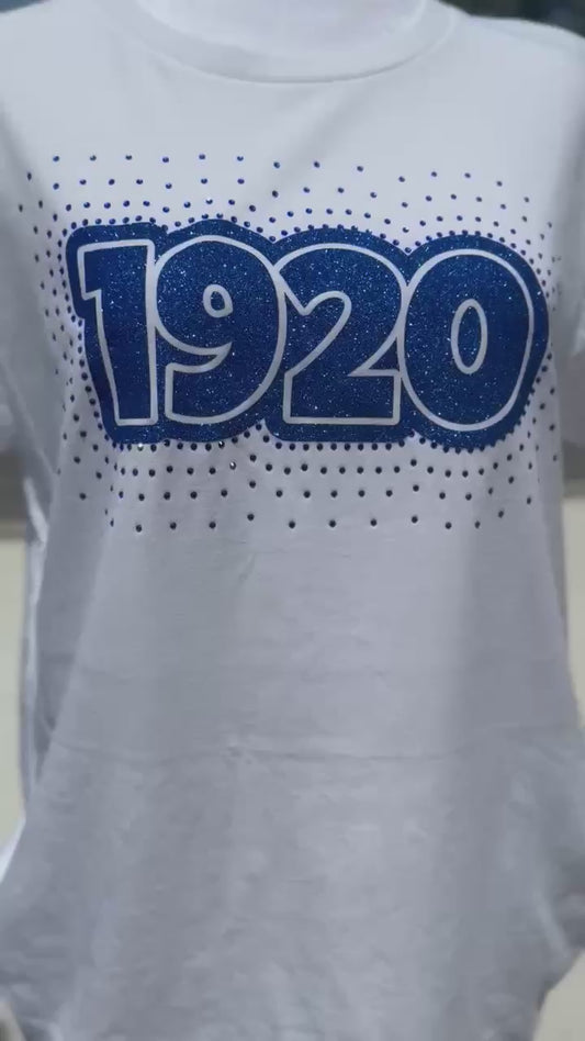 1920 Rhinestone Scatter Tee (WHITE)