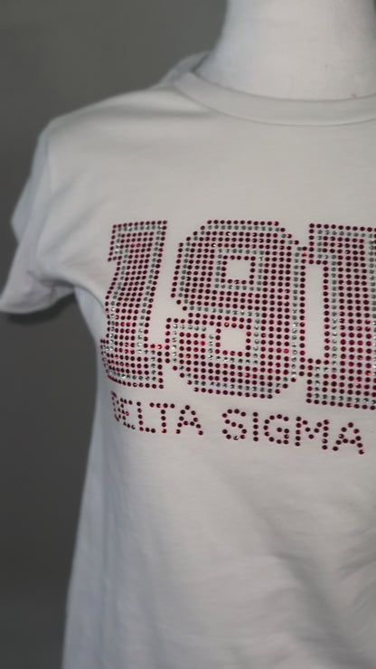 1913 Delta Sigma Theta -Rhinestone Tee  (White)