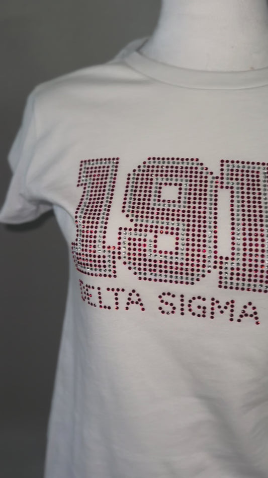 1913 Delta Sigma Theta -Rhinestone Tee  (White)