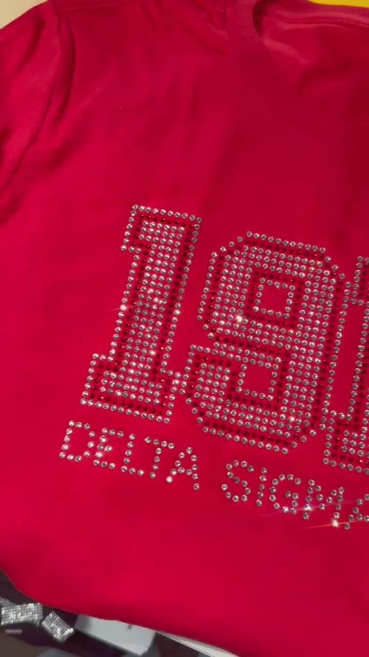 1913 Delta Sigma Theta -Rhinestone Tee  (Red)